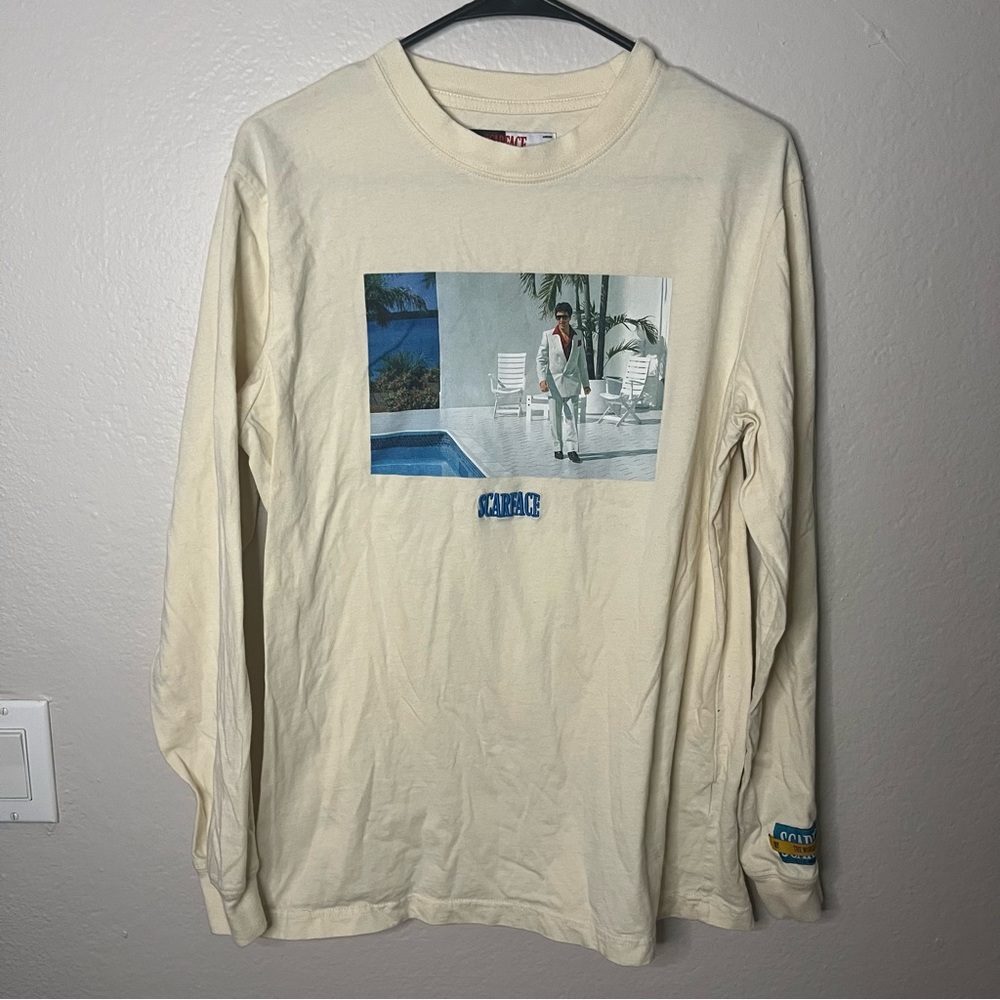 Shoe Palace Longsleeve Scarface Cream Shirt - sz M